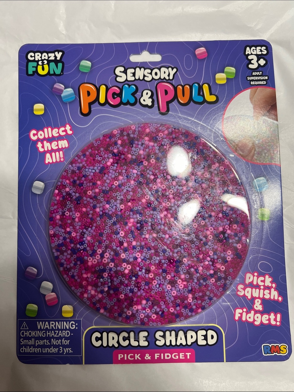 Sensory Pick & Pull Circle Shaped Fidget Squishy Stretch NWT